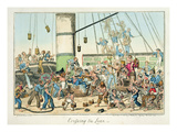 Crossing the Line'  Illustration from a Series of Prints on Life in the Navy  1825 (Colour Litho)