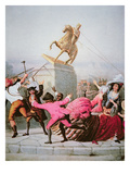 New York Patriots Pull Down the Statue of George Iii at Bowling Green  9th July 1776  1854