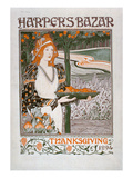Advertisement for the Thanksgiving Edition of 'Harper's Bazar'  1894 (Colour Litho)