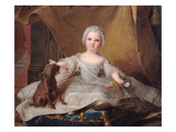 Portrait of Marie-Zephyrine (1750-55) of France with Her Dog  1751 (Oil on Panel)