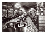 Reading Room on the Ocean Liner 'Ile De France'  1926 (B/W Photo)