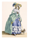 Lady Walking Her Dog  Engraved by Dupin  Plate No190