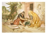 Women Grinding Corn  from 'India Ancient and Modern'  1867 (Colour Litho)
