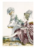 An Elegant Woman Washing Her Feet  Plate 32 from 'Galerie Des Modes Et Costumes Francais'