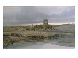 Kirkstall Abbey  Yorkshire: Evening (W/C on Paper)
