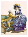 Young Lady in Electric Blue and Purple Gown with Her Young Suitor  Engraved by Dupin  Plate No206
