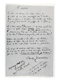 Le Possede' Autograph Poem (Pen and Ink on Paper)