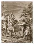 Phineus Is Delivered from the Harpies by Calais and Zethes  1731 (Engraving)