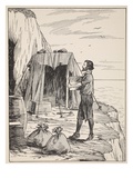 Robinson Crusoe Building His Shelter