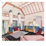 Jugendstil or Early Modernist Style Living Room (Colour Litho)