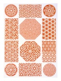 Stucco Decoration: Various Geometric Patterns  19th Century (Print)