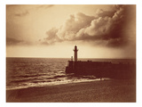 Breakwater at Sete  C1855 (Albumen Print from a Collodion-On-Glass Negative)