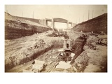 Latchford Viaduct  Showing Locks in Distance (Sepia Photo)