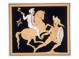 Greek Warrior in Combat with a Mounted Amazon  Published 1808-10 (Colour Litho)