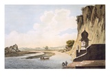 Pl 26 a View of the Gaut at Etawa  on the Banks of the River Jumna  from 'Select Views in India'