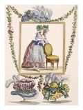 Woman in Elegant Day Dress with Hat  Engraving by Duhamel  Plate No235