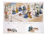 Japanese Marriage: the Two Families Meeting  with Mediator  C1820 (Colour Litho)