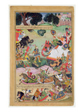 Akbar Receiving the Drums and Standards Captured from Abdullah Uzbeg  Governor of Malwa  in 1564