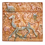 Pl 26 Persian Lustred All-Tile: a Mounted Sassanian Archer  19th Century (Colour Litho)