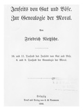 Title Page of 'Jenseits Von Gut Und Bose' and 'Zur Genealogie Der Moral'