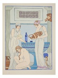 Pouring Water over the Patient  Illustration from 'The Works of Hippocrates'  1934 (Colour Litho)