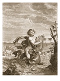 Arion Preserved by a Dolphin  1731 (Engraving)