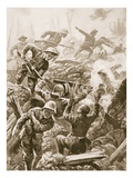 Sergeant R Downie Attacks and Kills a Gun Team  and Captures the Gun (Litho)