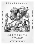 Griffin Printer's Emblem of Sebastianus Gryphius  Lyon  1546 (Woodcut)