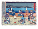 Preparing Fish (Colour Woodcut)