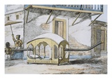 Majanah  or Covered Reclining Palanquin  from 'The Manners  Customs and Dresses of the Hindus' 1799