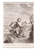 Arion Preserved by a Dolphin  1731 (Engraving)
