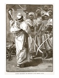 Bagaeus Delivering His Messages to the Persian Guard (Litho)
