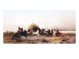 Threshing Wheat  New Mexico  C1883 (Oil on Panel)