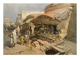 Native Shop in a Calcutta Bazaar  from 'India Ancient and Modern'  1867 (Colour Litho)