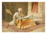 Sikh Priest Reading the Grunth  Umritsar  from 'India Ancient and Modern'  1867 (Colour Litho)