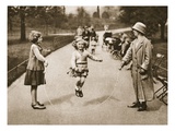 A Girl Skipping in Hyde Park or Kensington Gardens  from 'Wonderful London'  Published 1926-27