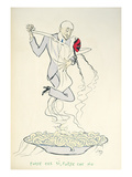 Gabriele D'Annunzio (1863-1938) Dancing with a Woman Above a Plate of Maccheroni (Colour Litho)