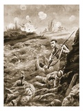 Private E Warner Holding Singlehanded a Trench Which Had Been Evacuated Following a Gas Attack