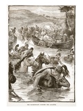 The Macedonians Crossing the Jaxartes (Litho)