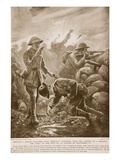 Private J Miller Staggers Back  Mortally Wounded  with the Answer to a Message and Falls