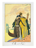 Elle Et Lui  1921 (Pochoir Print)