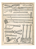Garden Tools  from 'The Dutch Gardener' by Johann Van Der Groen  Published 1699 (Engraving)