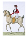 Lady Riding Sidesaddle  from 'Costumes Parisien'  Published in 'Journal Des Dames Et Des Modes'