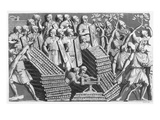 Soldiers  Possibly Building a Pontoon Bridge or Siege Engine  Possibly from Trajan's Column