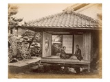 Tycoon's Halting Place on the Tocaido Hasa  1868 (B/W Photo)