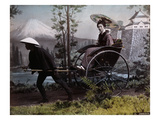 Young Japanese Woman in a Rickshaw  C1890 (Coloured Photo)