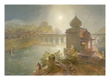 Indore  from 'India Ancient and Modern'  1867 (Colour Litho)