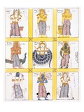 Nine Kinds of Bali Representing the Planets  from 'The History and Doctrine of Buddhism'