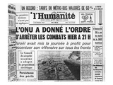 Announcement in the French Communist Newspaper 'L'Humanite' of the United Nations Resolution