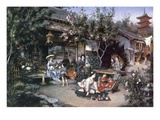 Yoshiwara  Japanese Leisure Area  1887 (Oil on Canvas)